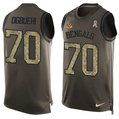 Nike Bengals #70 Cedric Ogbuehi Green Men's Stitched NFL Limited Salute To Service Tank Top Jersey